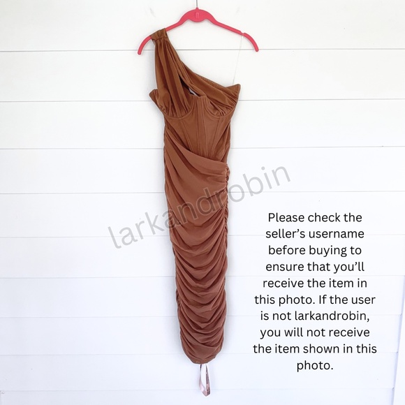 NEW House of CB Valentina Dress Chocolate Mocha Small with Plus Cup - Picture 15 of 17